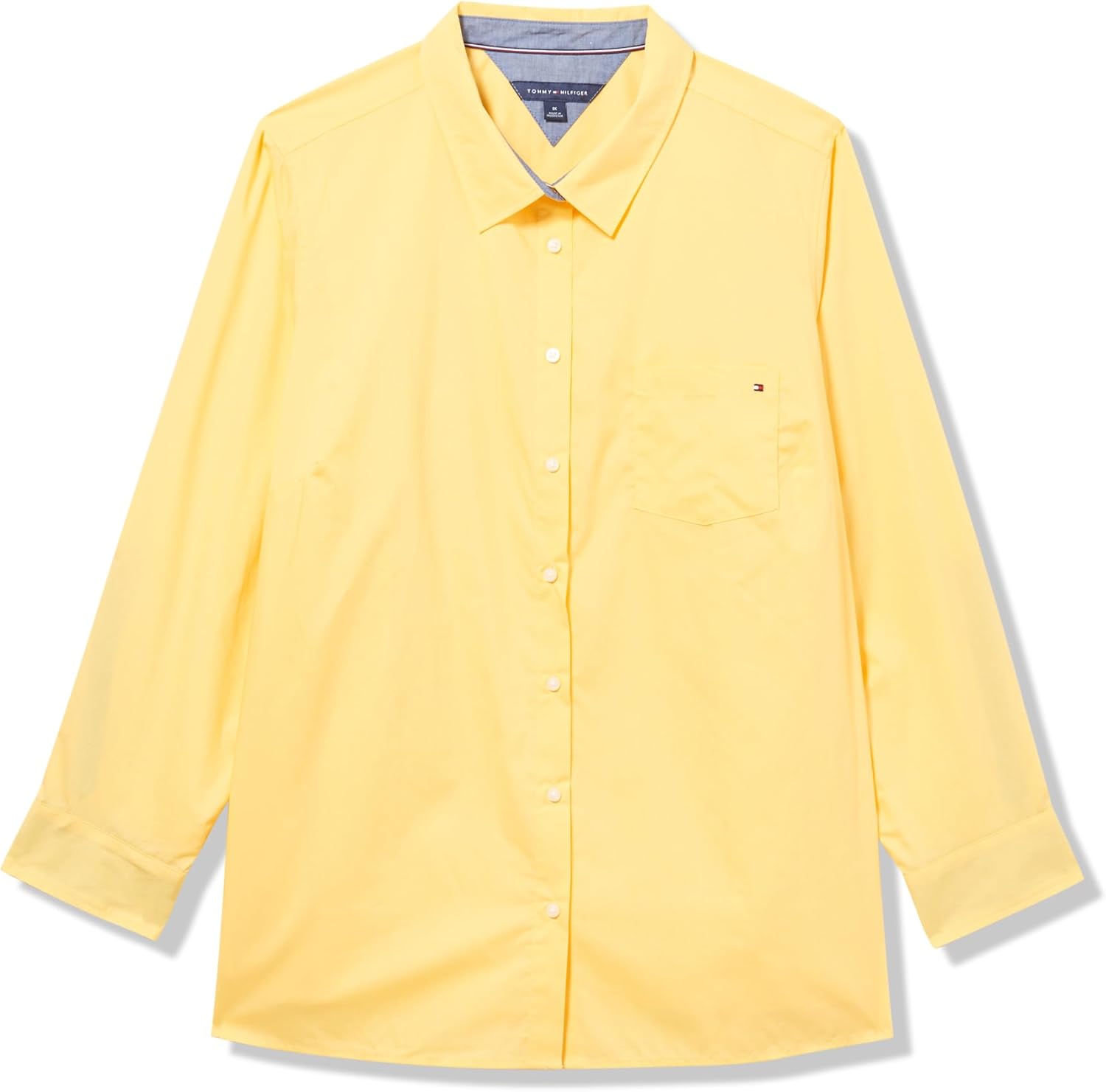 

Женская рубашка Tommy Hilfiger на пуговицах с длинным рукавом, воротником и нагрудным карманом, Snapdragon