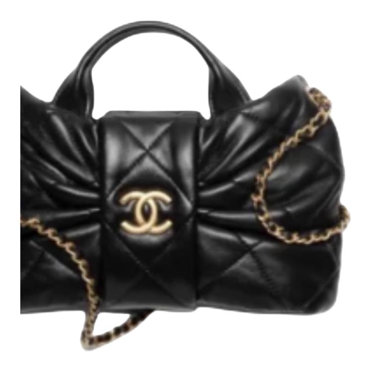 CHANEL Миниатюрная женская сумка из ягненка черная — фото 2
