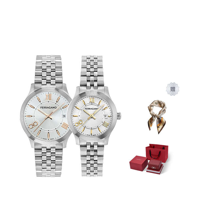 

Ferragamo Часы Pair Duo 28mm, Silver