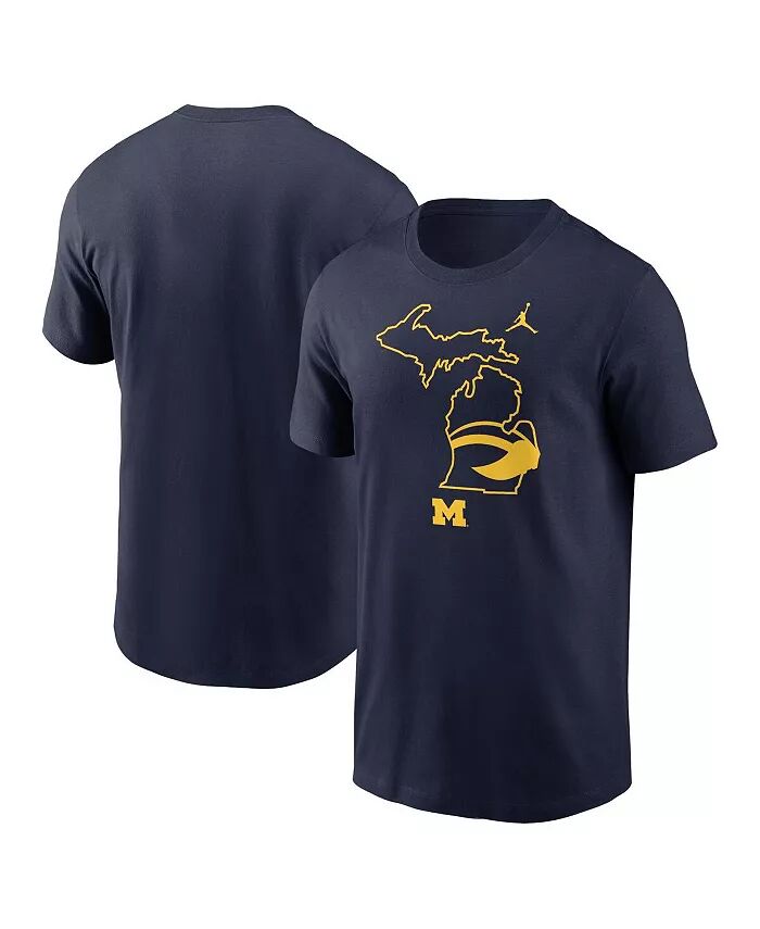 

Футболка мужская Navy Michigan Wolverines Campus State Shape Jordan