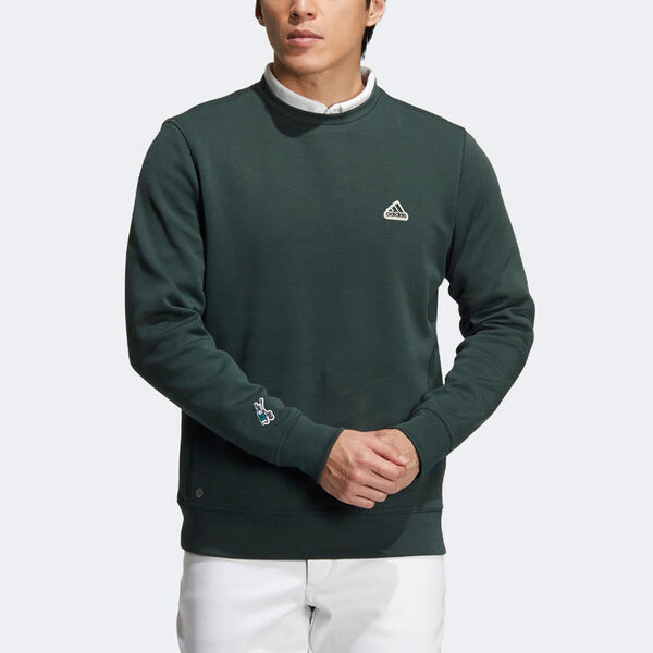 Толстовка Men's adidas Logo Printing Round Neck Long Sleeves Pullover Green, зеленый — фото 2