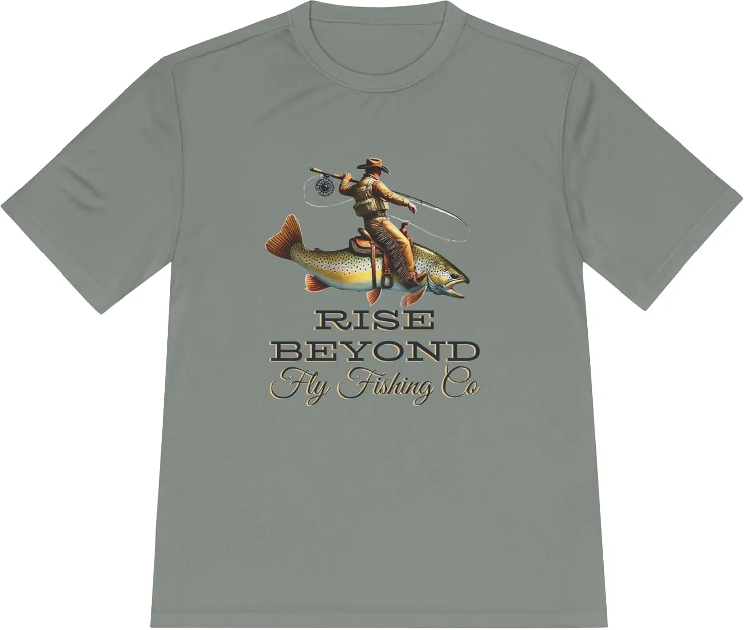 Футболка с логотипом Cowboy Trout, Rise Beyond, Grey Concrete