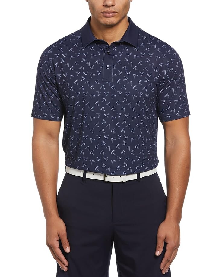 

Поло Callaway Painted Chevron Trademark Print, цвет Peacoat
