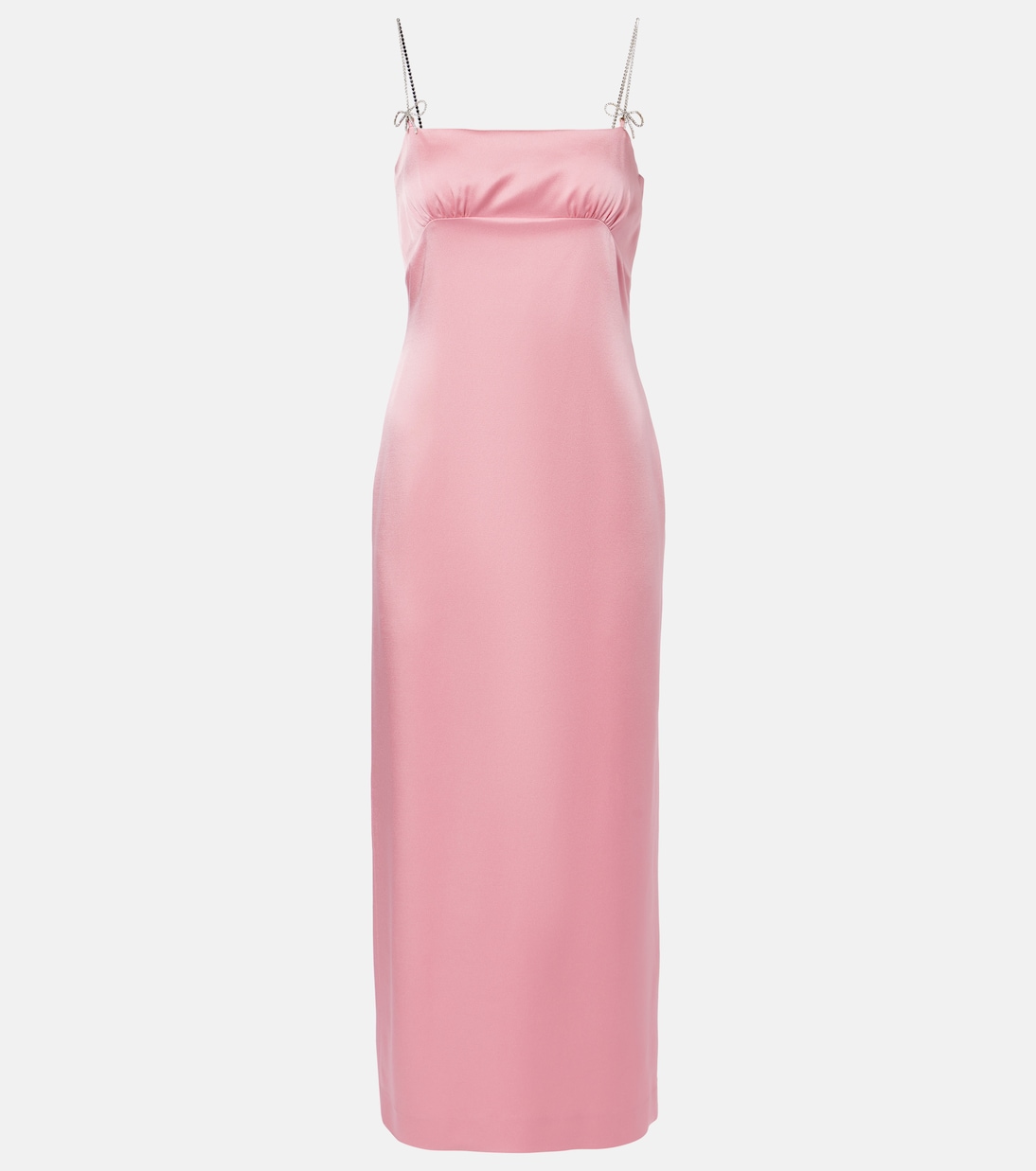 

Платье миди из атласа с декором Envers Blumarine, Pink Geranio