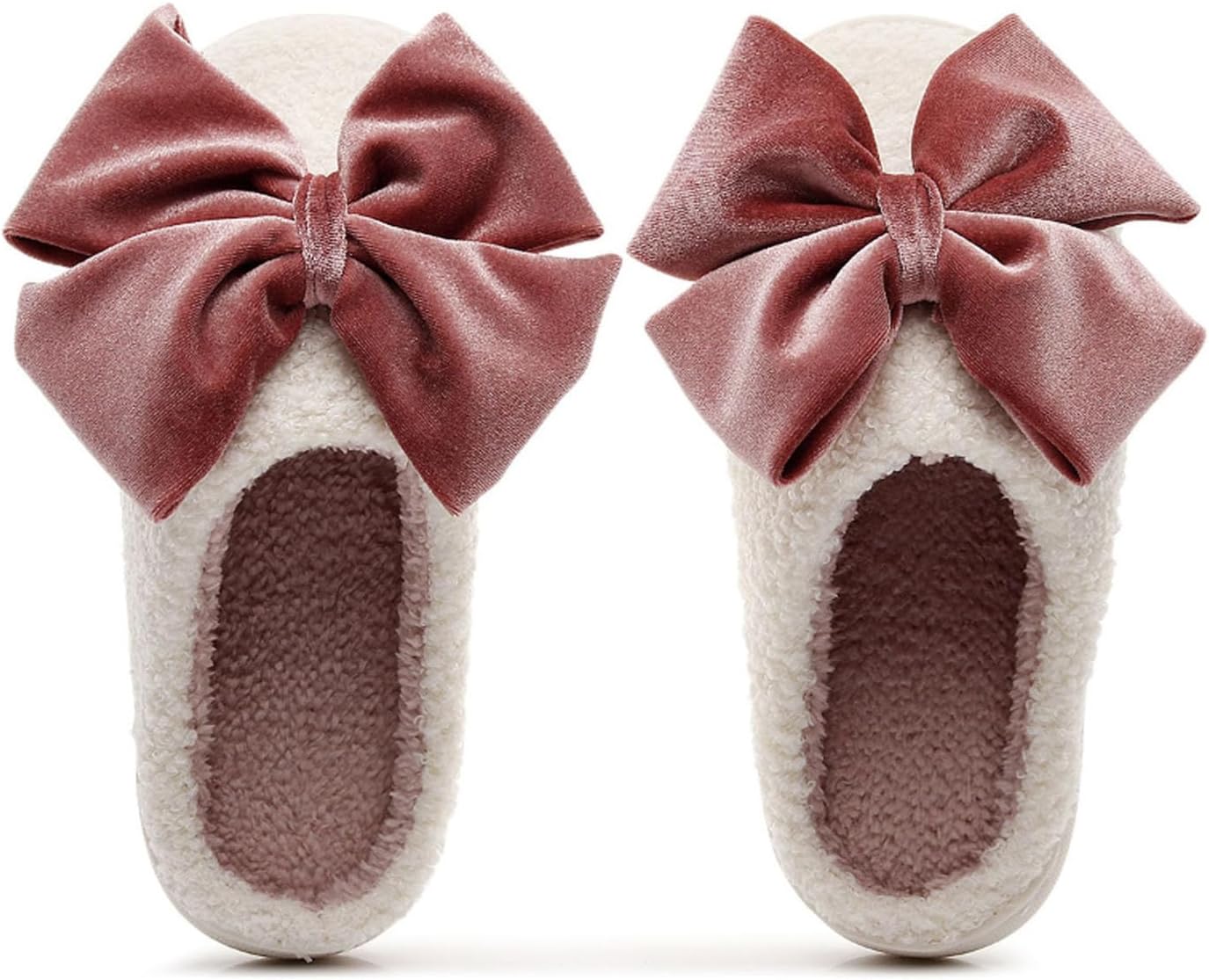 

Женские и мужские тапочки плюшевые теплые домашние тапочки повседневные мягкие шлепанцы для пары из хлопка для улицы и дома спальни Oukisam, Velvet Bow