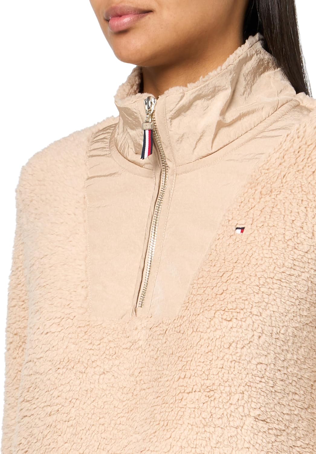 Женская куртка Tommy Hilfiger из шерпы с застежкой-молнией 1/4, Light Fawn — фото 3