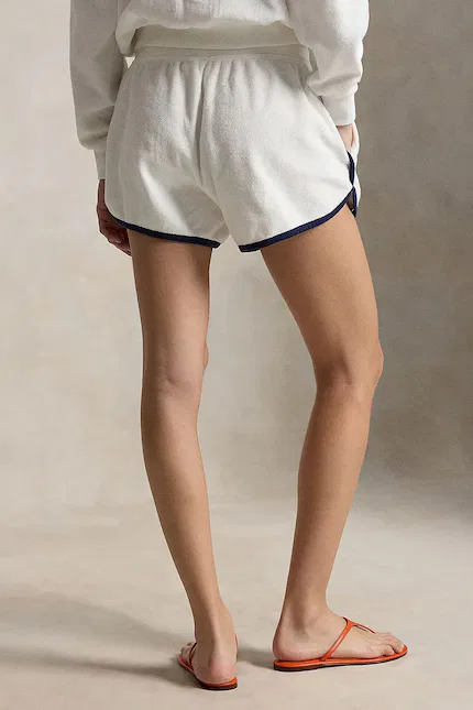 Шорты женские из махровой ткани LT WT COTTON TERRY-KNT-SHORTS Polo Ralph Lauren, белый — фото 2