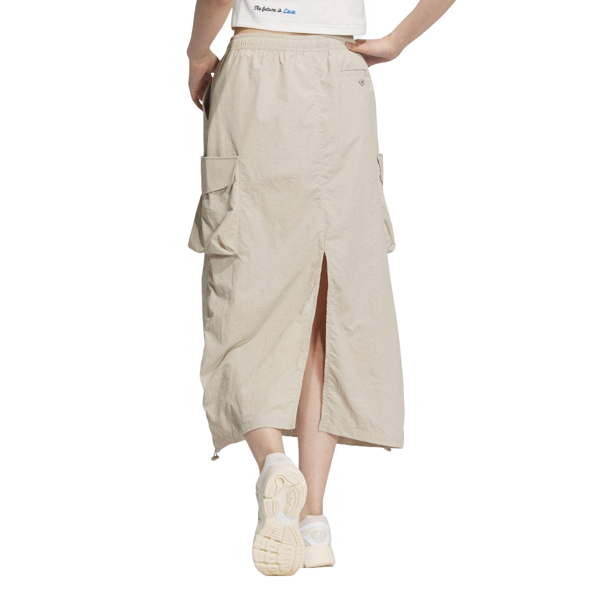 Юбка (WMNS) adidas Chinese Valentine's Day Long Skirt 'Khaki' JM2714, желто-коричневый — фото 2