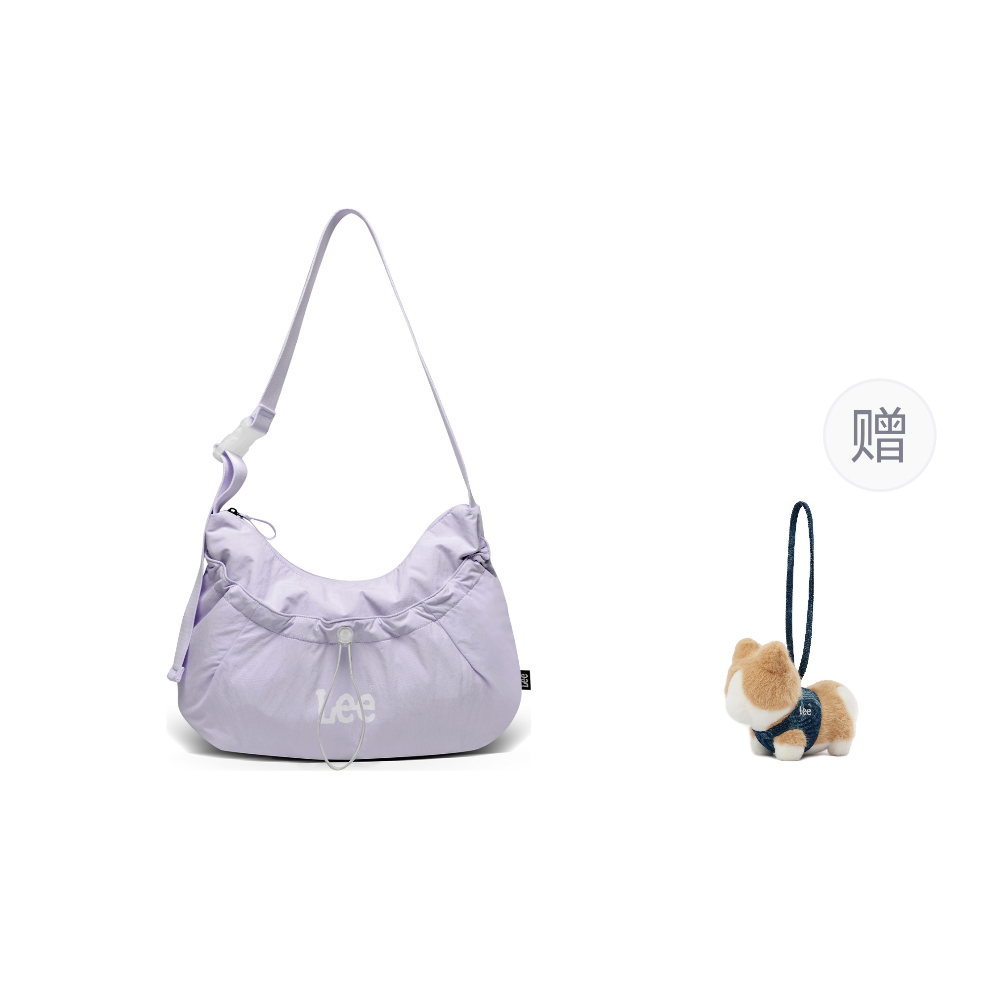 

Lee Тканевая сумка через плечо, Light Purple+Brand Plush Pendant
