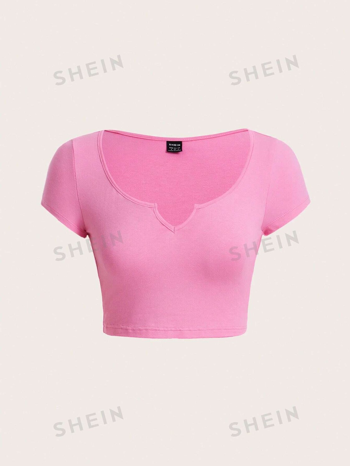 

Футболка женская Shein Basics укороченная, розовый