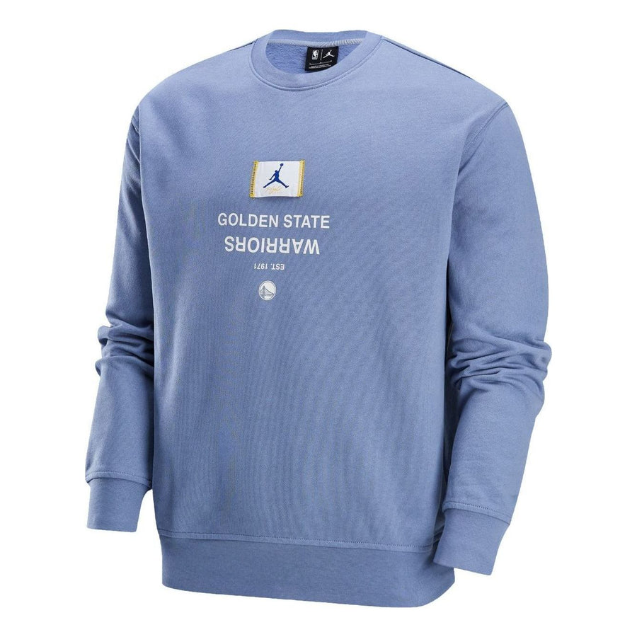 

Свитер Air Jordan Golden State Warriors Courtside NBA Fleece Crew-Neck Sweatshirt Asia Sizing 'Ashen Slate', синий