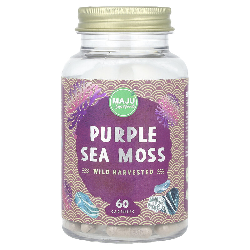 

Maju Superfoods, Фиолетовый морской мох, 500 мг, 60 капсул