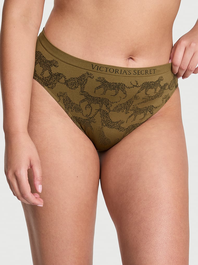 

Бесшовные трусики-слипы с высоким вырезом Seamless, prints green chameleon leopards