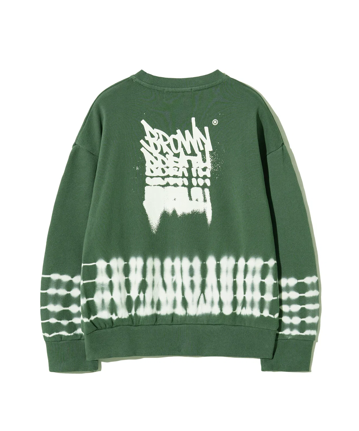 Детский свитшот с пигментным окрашиванием Tag цвета хаки от Brownbreath Kids — фото 2