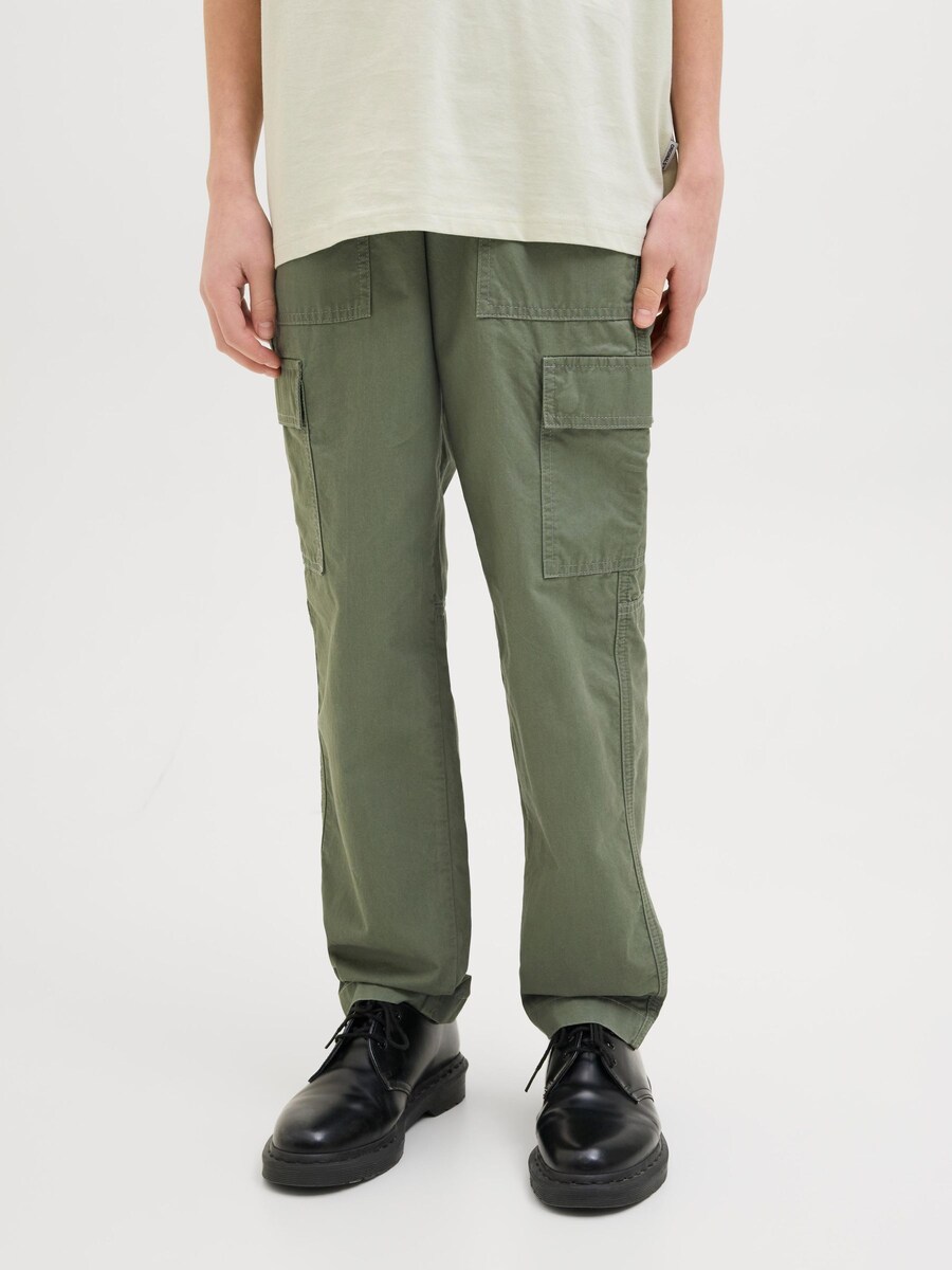 Брюки свободного кроя Jack & Jones Junior JPSTKarl JJAdams, хаки — фото 2