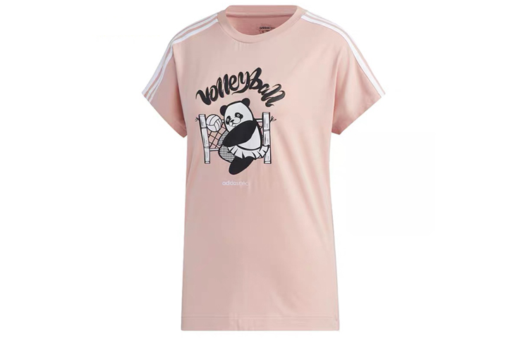 

Футболка с втачным рукавом женская розовая Adidas Neo