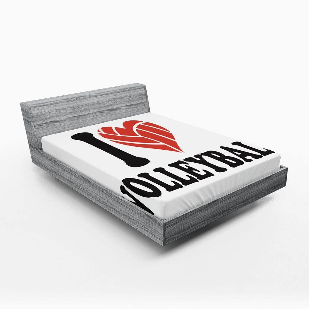 

Простыня ABAKUHAUS для волейбола, типографика «I love volleyball» с Ballheart Sport Admirer, 90 x 190 см, антрацитово-серый, ярко-красный