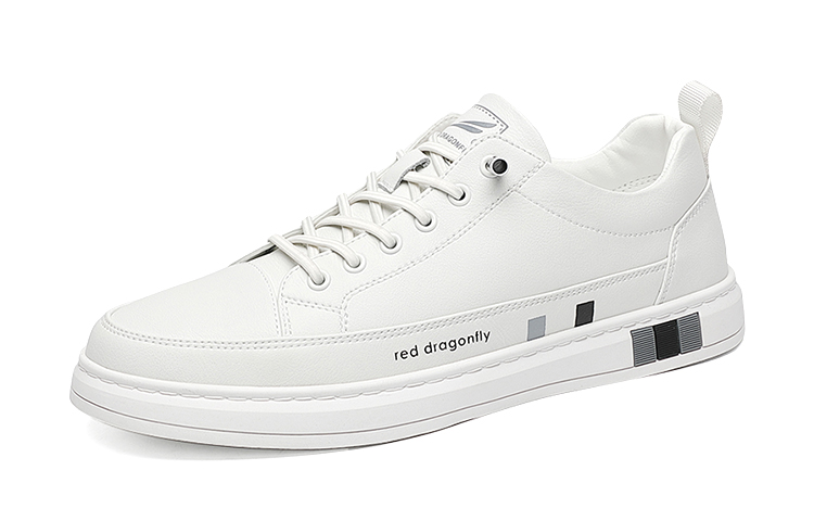 

Белые кроссовки, кожаные туфли, повседневные туфли Cow Leather Slip Resistant Low top Skateboard Shoes мужские RED DRAGONFLY, белый