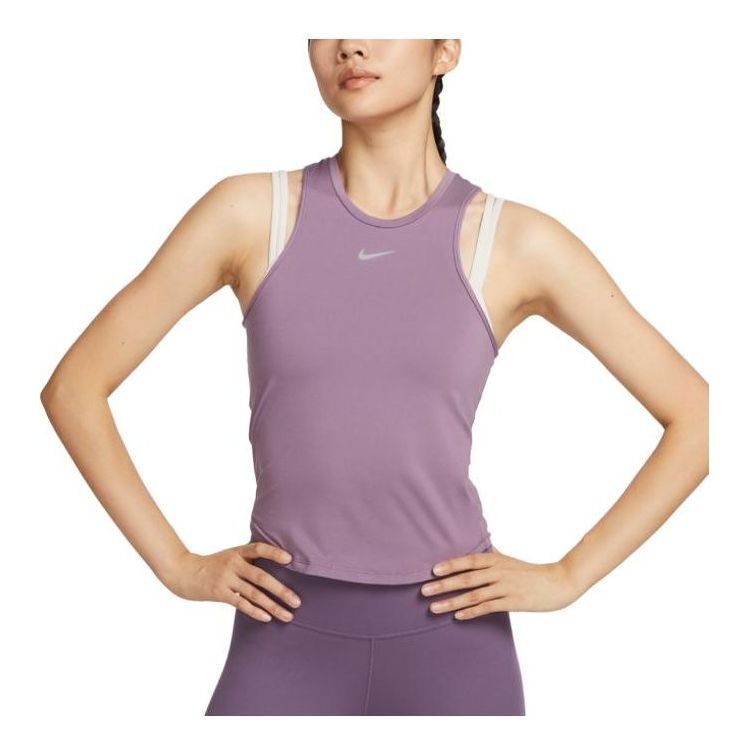 

Спортивный топ (WMNS) Nike Dri-FIT One Luxe Women's Cropped Tank Top 'Purple' FB5271-536, фиолетовый