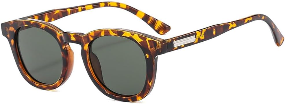 

Квадратные солнцезащитные очки для женщин, ретро-очки, овальные модные очки для мужчин, солнцезащитные очки для активного отдыха, отпуска, велоспорта MTZJH, Leopard Green