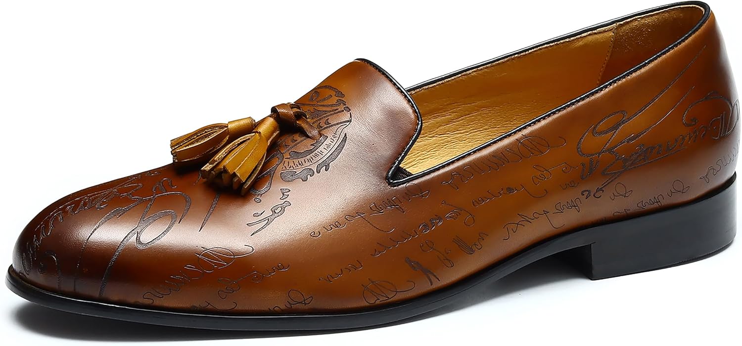 

Мужские лоферы Santimon Loafers, повседневные слипоны с кисточками, модные свадебные мокасины под смокинг, из натуральной кожи, формальные деловые лоферы Penny, удобные тапочки для мужчин, коричневый