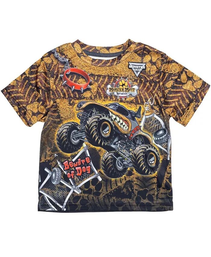 

Футболка Grave Digger El Toro Loco Mohawk Warrior Максимальное разрушение Monster Truck для малышей, Дети Мальчики Monster Jam, коричневый