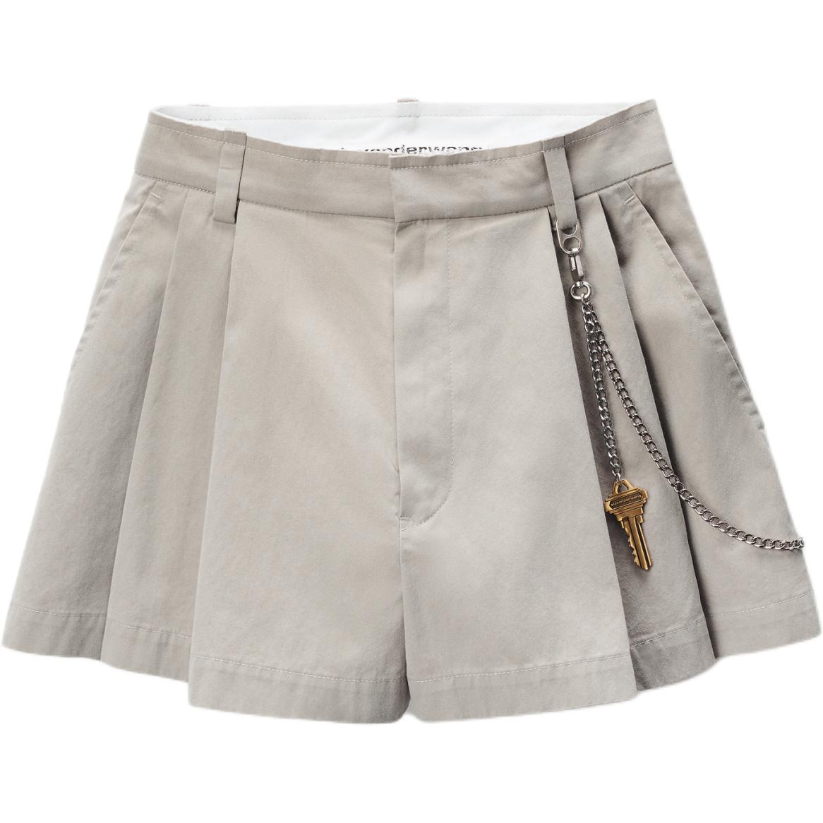 

Цепочка детализированные плиссированные шорты Alexander Wang, серый