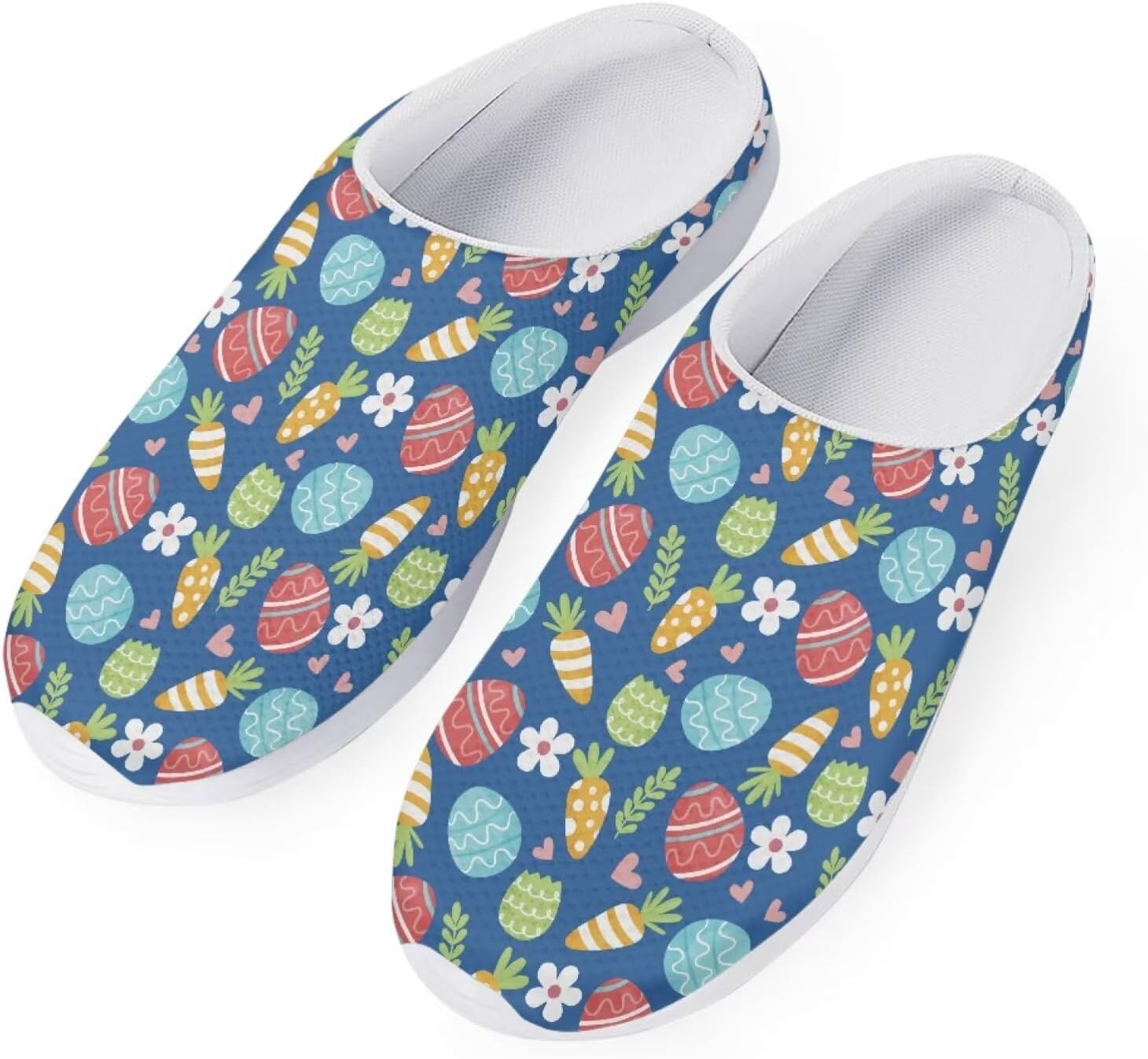 

Легкие платформенные туфли JoyLamoria, быстро сохнущие садовые сабо, прогулочные тапочки с резиновой подошвой, Easter Carrot Eggs Floral