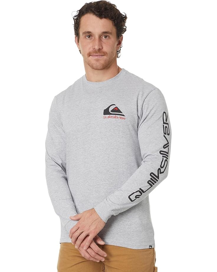 

Футболка Quiksilver Comp Logo Long Sleeve Screen Tee, цвет Light Grey Heather