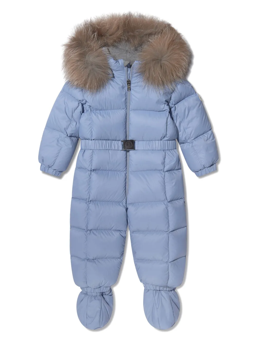 

Дутый комбинезон с нашивкой-логотипом Moncler Enfant, синий