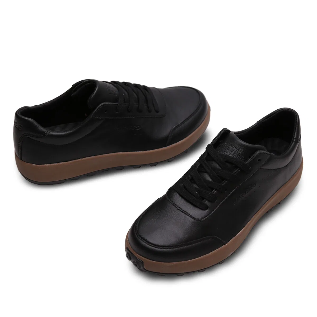 Унисекс кожаные повседневные низкие кеды Harvard Shoes Accra чёрные и белые от Colemanshoes — фото 4