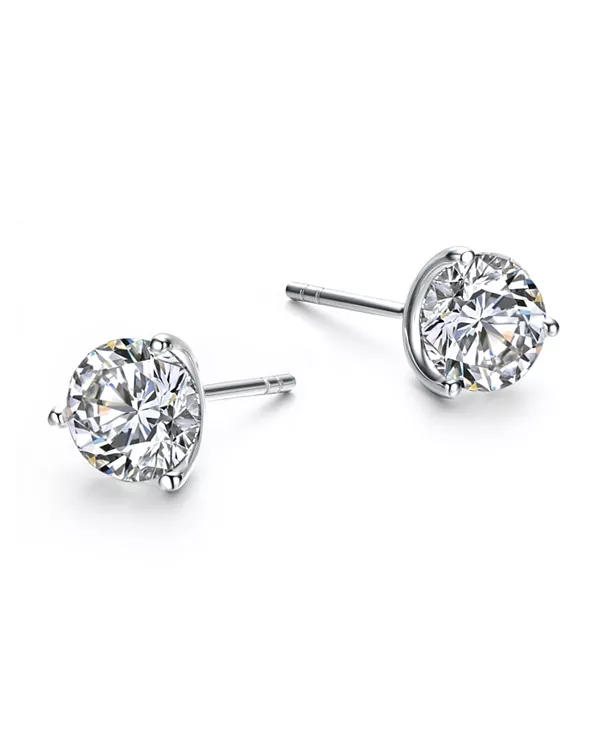 

Элегантные серьги-гвоздики с тремя зубцами в форме мартини Rachel Glauber, white