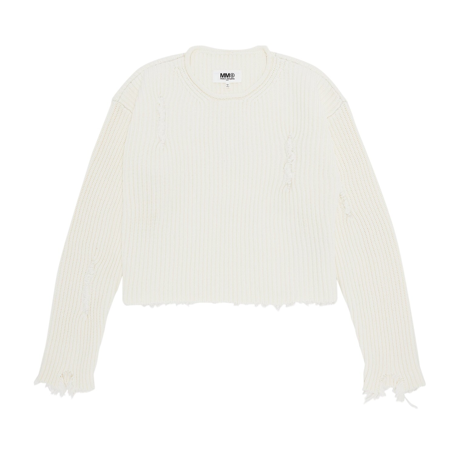 

MM6 Maison Margiela с круглым вырезом цвета слоновой кости