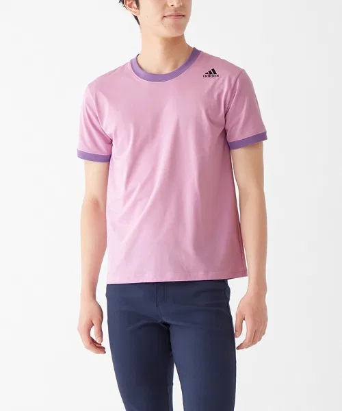 Футболка с логотипом adidas, хлопок/полиэстер, сиреневая