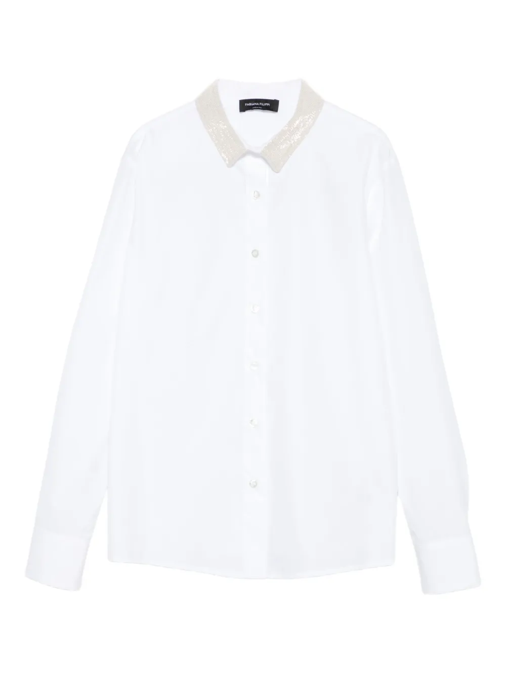 

Рубашка с декорированным воротником Fabiana Filippi, белый