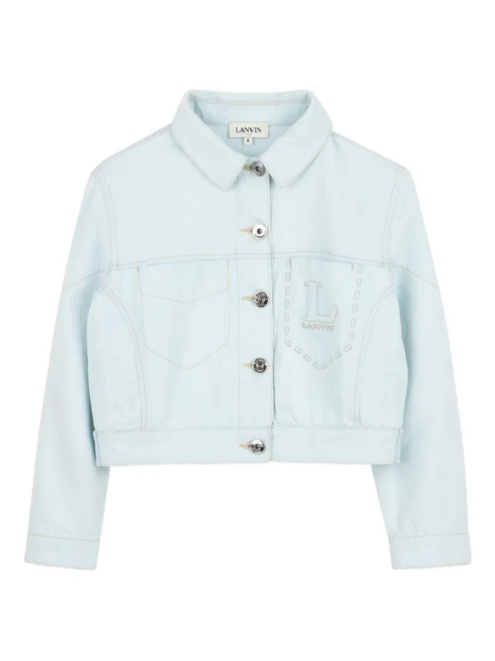 Джинсовая куртка с вышивкой Lanvin Enfant, синий