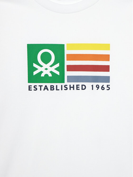 Футболка обычного кроя 3I1XC10N3 United Colors Of Benetton, белый — фото 3