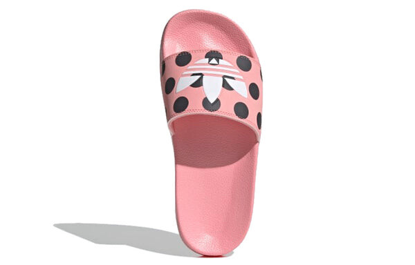 Тапочки adilette lite slides 'trefoil logo - polka dot pink' Adidas, розовый — фото 4