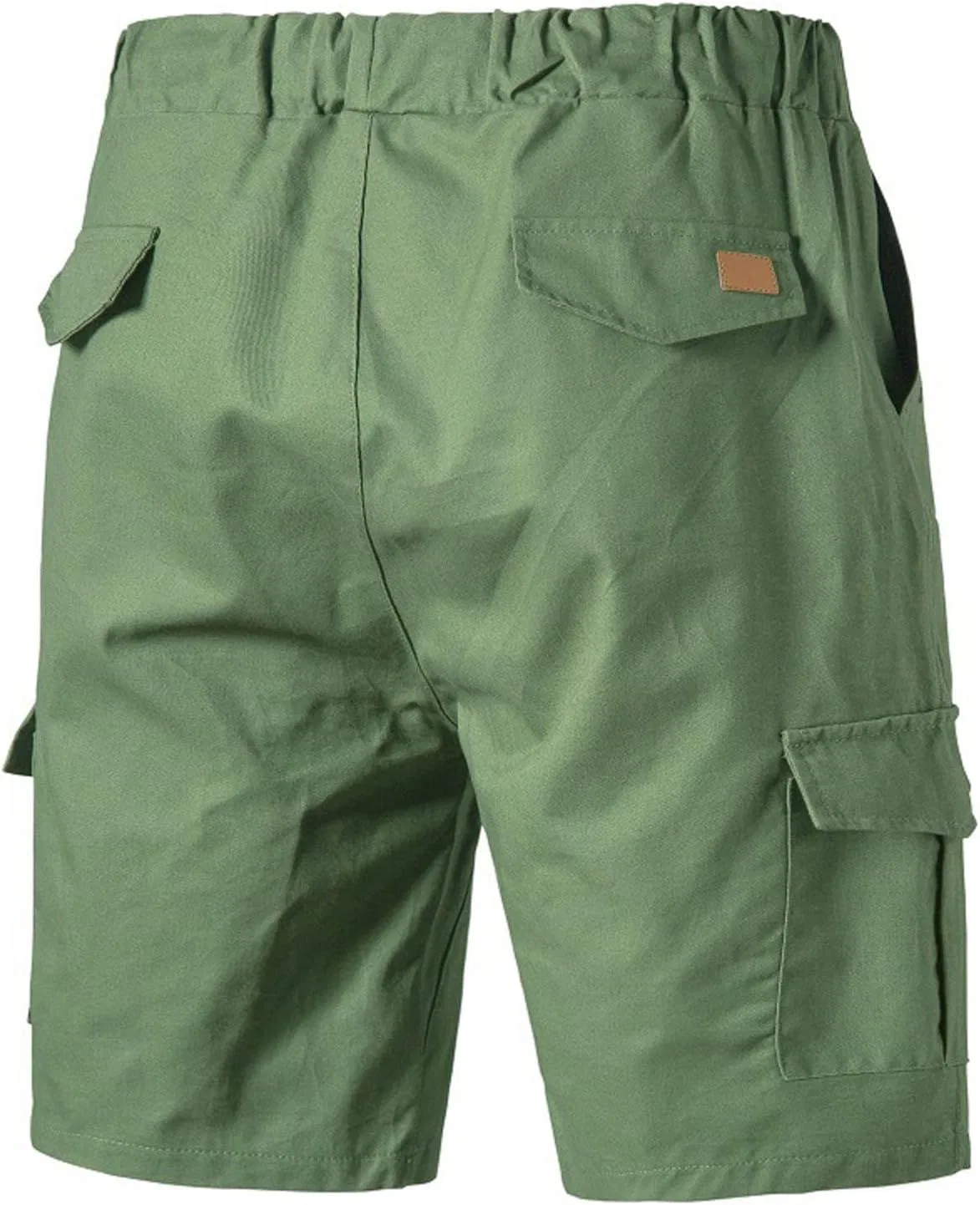 Мужские шорты карго с эластичным поясом, на завязках, Army Green — фото 2
