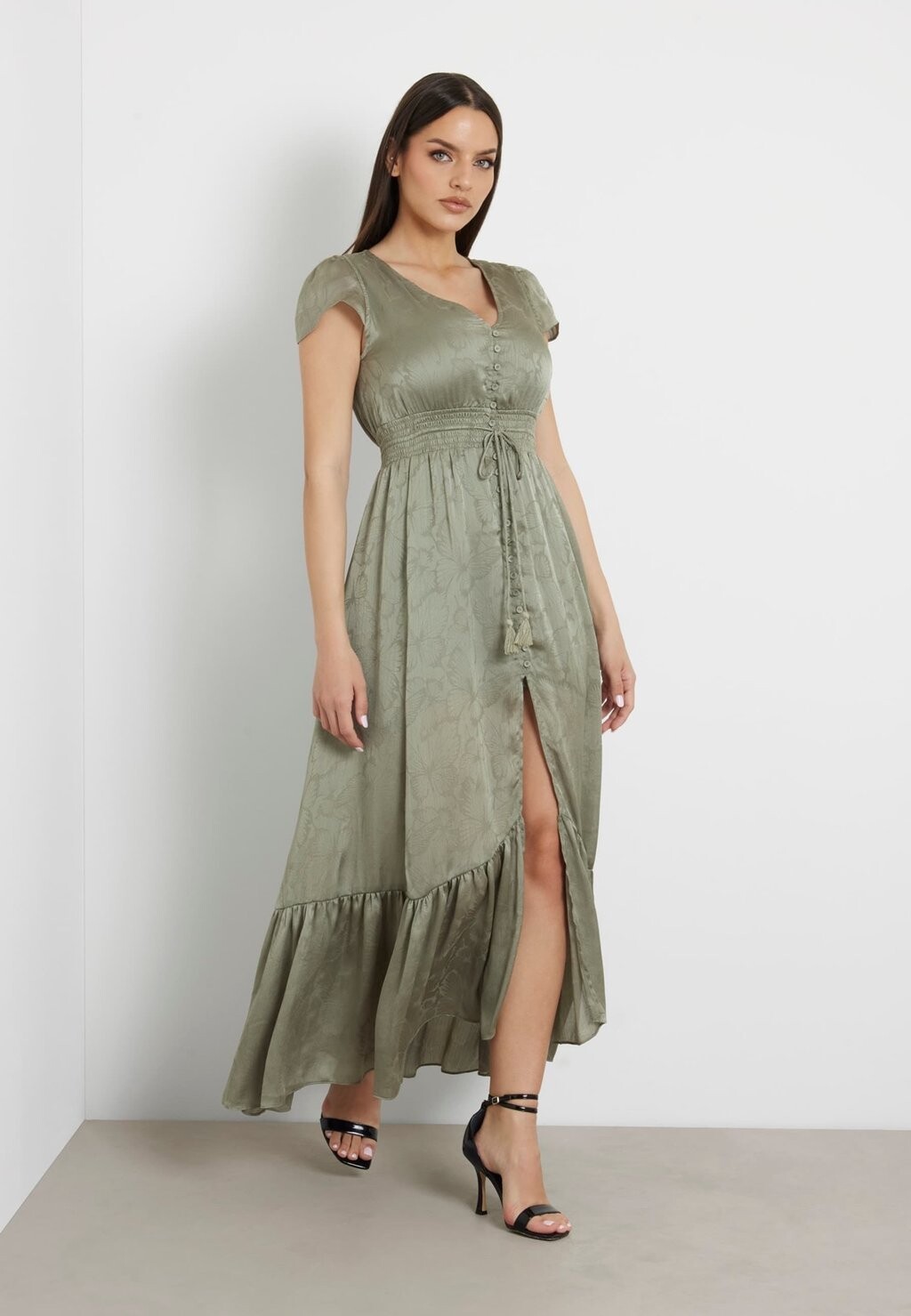 

Платье макси DESTINY V NECK Guess, зеленый