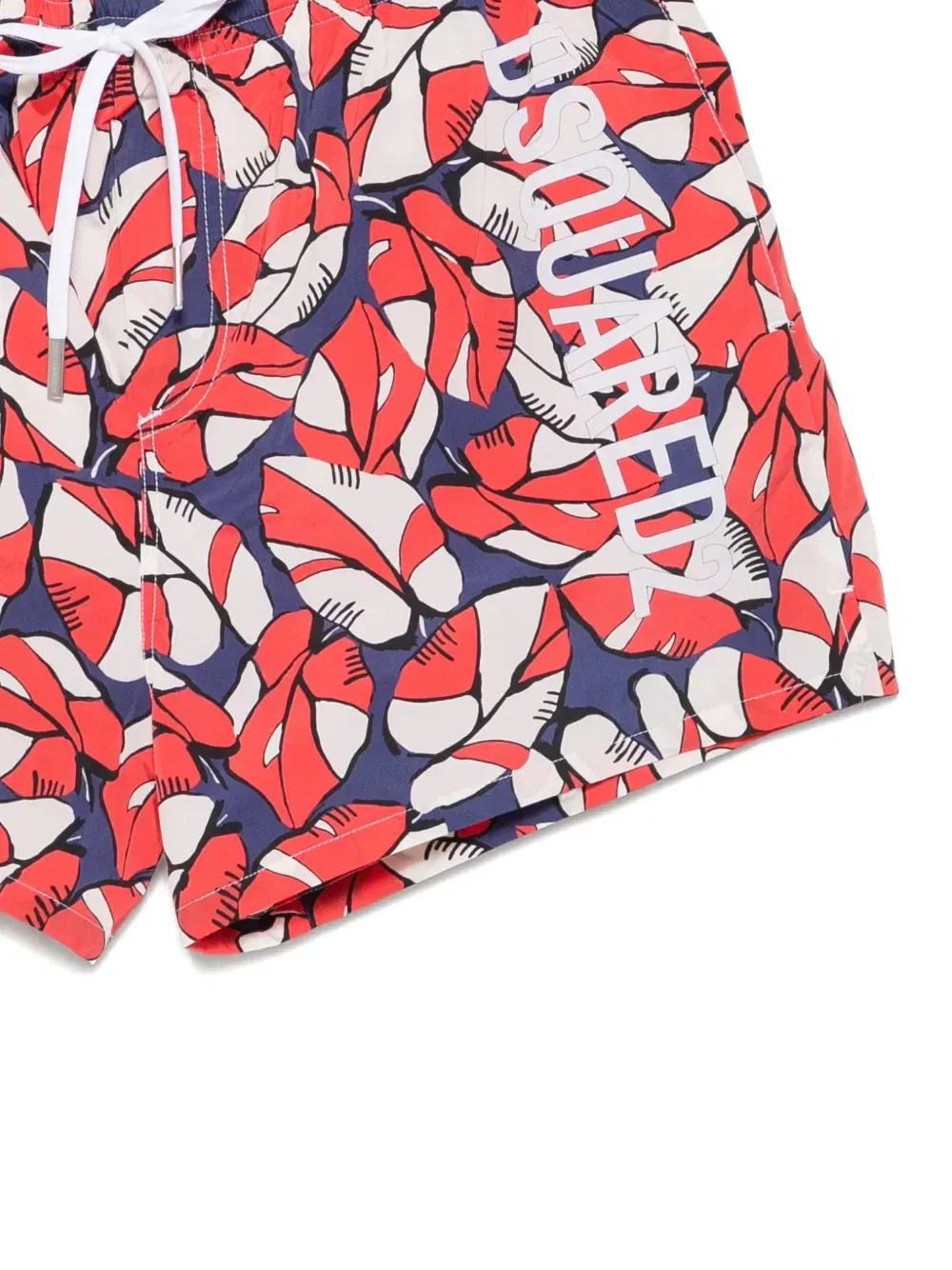 Пляжные шорты с принтом из листьев и логотипом DSQUARED2, красный — фото 3