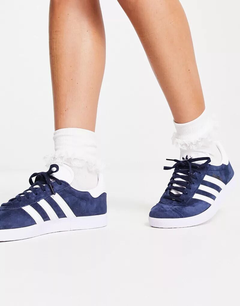 Темно-синие кроссовки adidas Originals Gazelle — фото 3