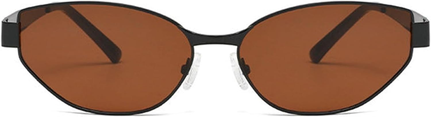 

willochra Милые овальные солнцезащитные очки для женщин и мужчин в стиле ретро, ​​металлические, «кошачий глаз», винтажные, ретро, ​​модные солнцезащитные очки 90-х, C7