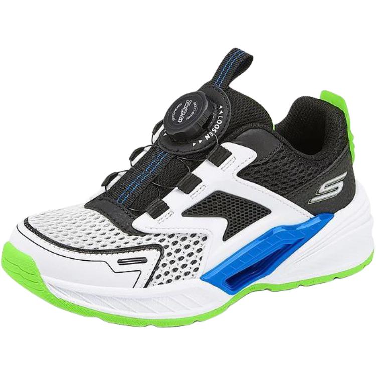 Детские кроссовки SKECHERS BOYS с амортизацией и дышащими свойствами. Низкий верх для детей. Детская обувь для повседневной носки., белый/черный — фото 2