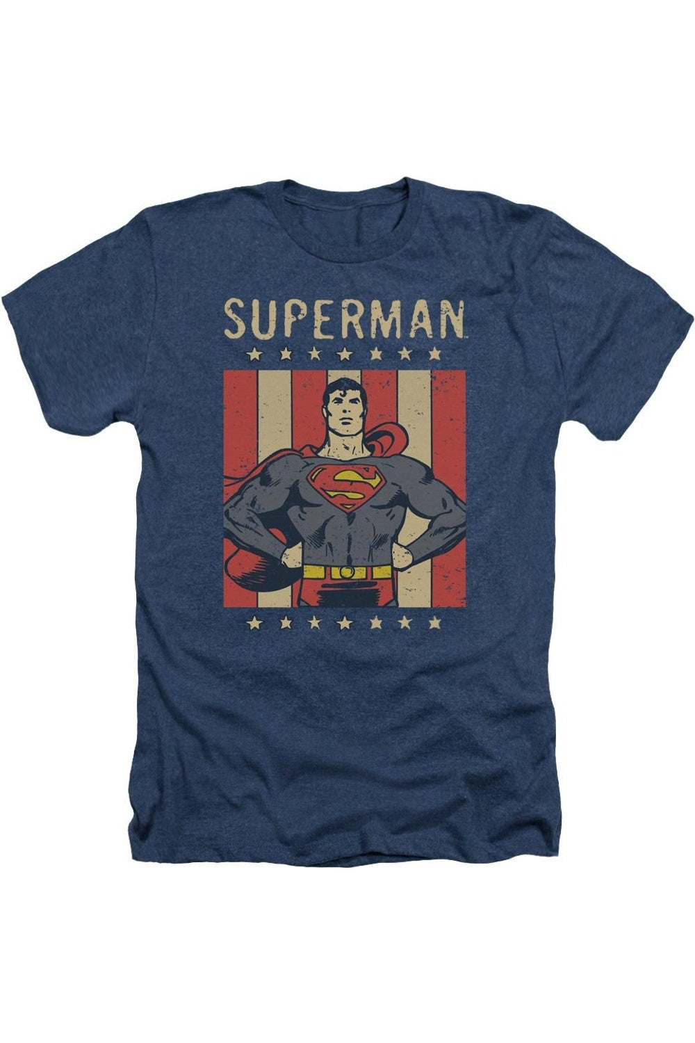 

DC Comics Retro Liberty Adult Heather футболка / футболка Gildan, темно-синий
