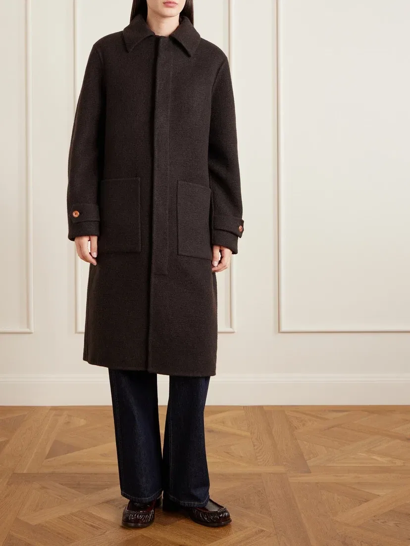Пальто из смеси ангорского кашемира и шерсти GOD'S TRUE CASHMERE, коричневый — фото 3