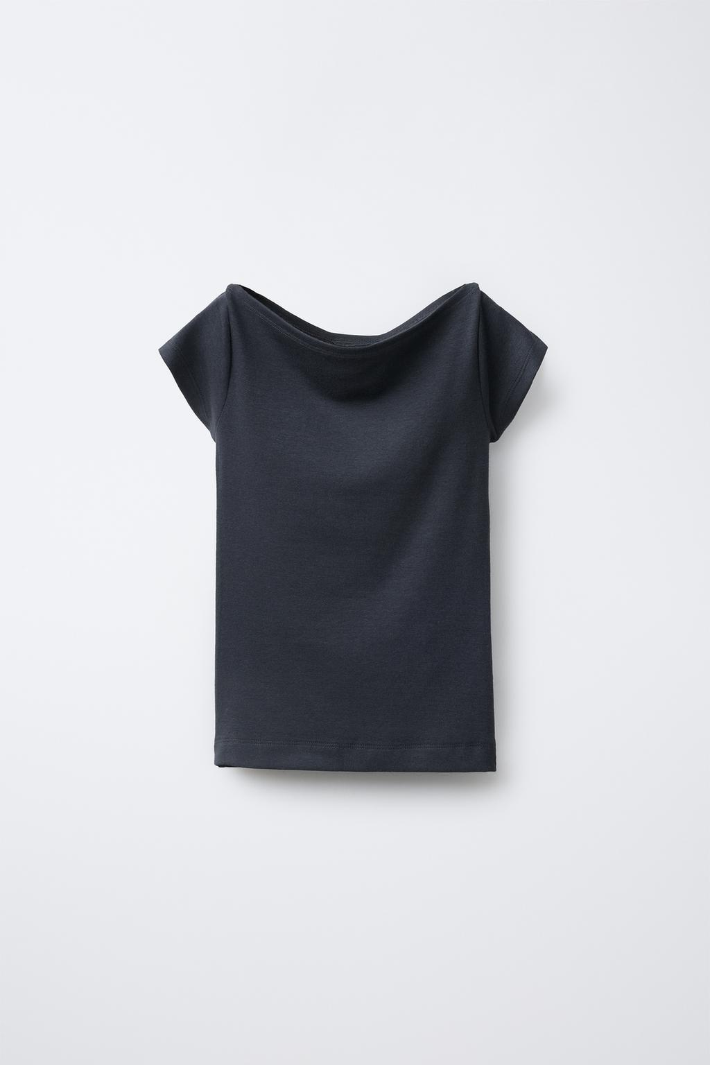 

Модальная футболка ZARA, антрацитовый серый