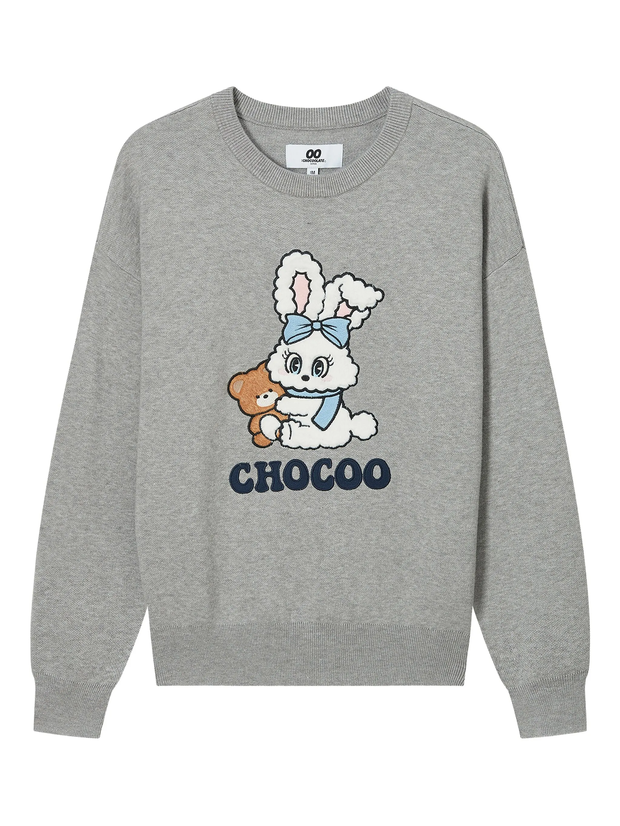 

Свитер с вышивкой Chocoolate, серый