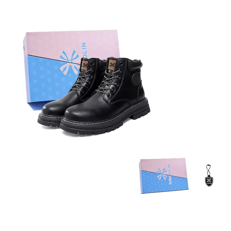 

YUZHAOLIN Короткие ботинки Мартин унисекс с черной подкладкой из флиса, цвет Black Fleece-Lined