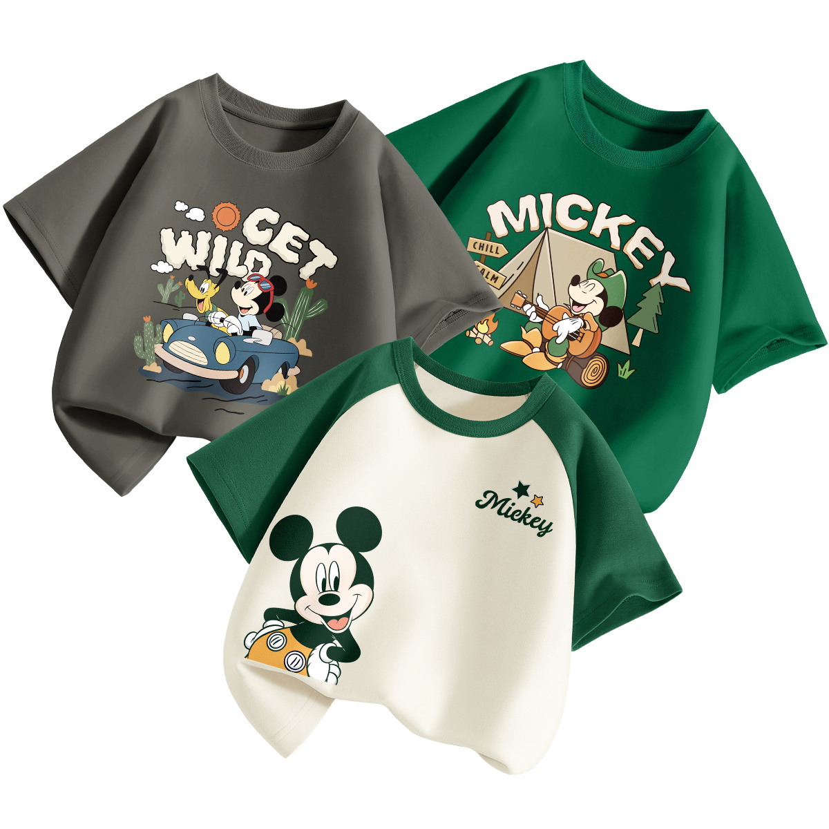 Футболка 3 шт, для детей 3-7 лет Disney, слоновая кость — фото 2